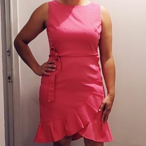 Calvin klein petite ruffled-hem crep dress